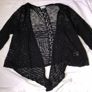 Open knit black cardigan